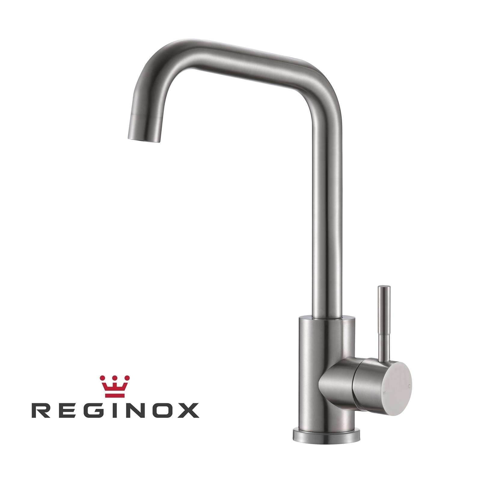 Reginox Salina BN Single Lever Square Neck Brushed Nickel Kitchen Mixer Tap